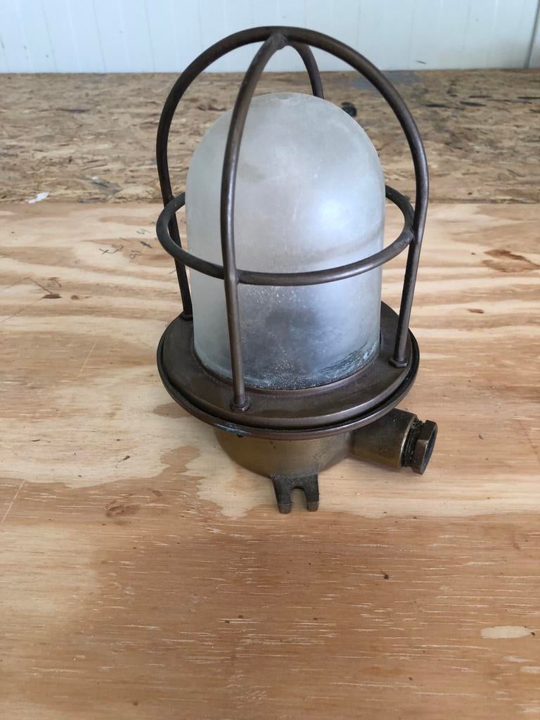 Vintage Scheepslamp Messing - Robuuste Maritieme Verlichting, Ophalen of Verzenden