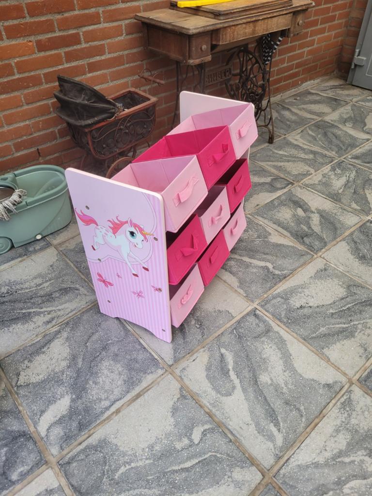 Roze eenhoorn opbergkastje met 9 bakken, Ophalen, Gebruikt, Kast