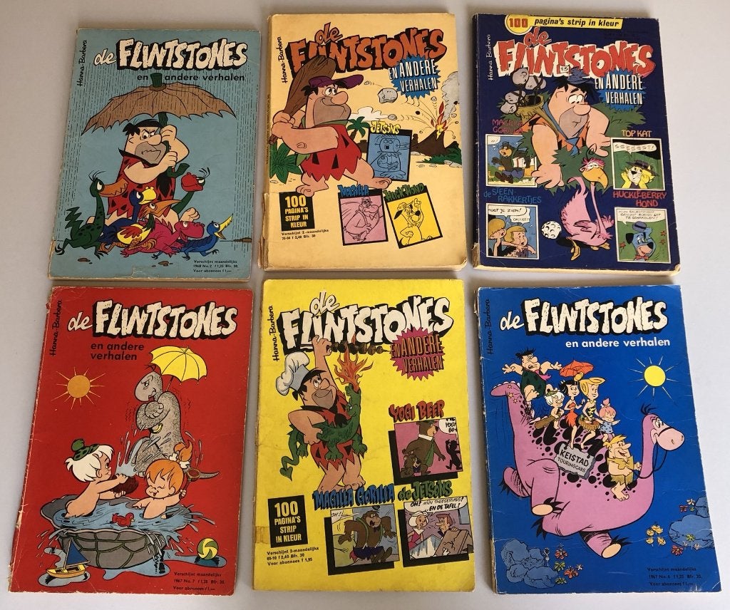 6 Flintstones stripboeken - jaren zestig, Gelezen, Verzenden, Hanna-Barbera, Meerdere stripboeken
