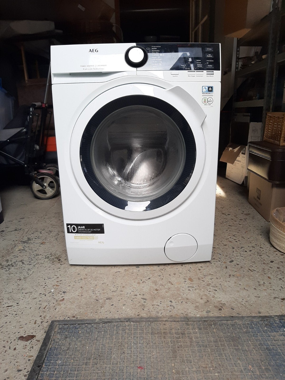 AEG L7FB60Y 7000 Serie Lavamat ProSteam Wasmachine, Witgoed en Apparatuur, Ophalen, Gebruikt, Voorlader, Wolwasprogramma