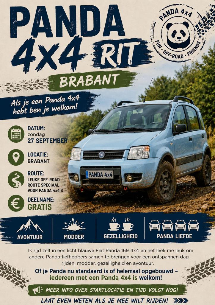 Fiat panda 4x4 rit VOL!, Ophalen of Verzenden