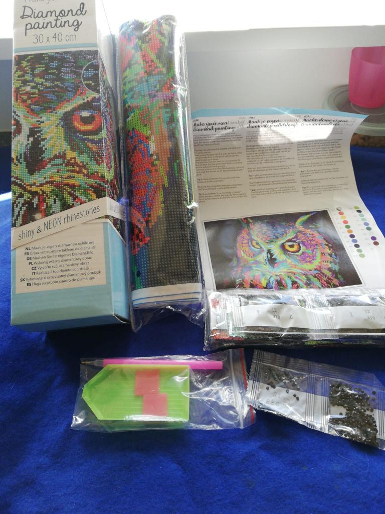 Diamond painting uil compleet, Ophalen, Nieuw, Knutselwerk