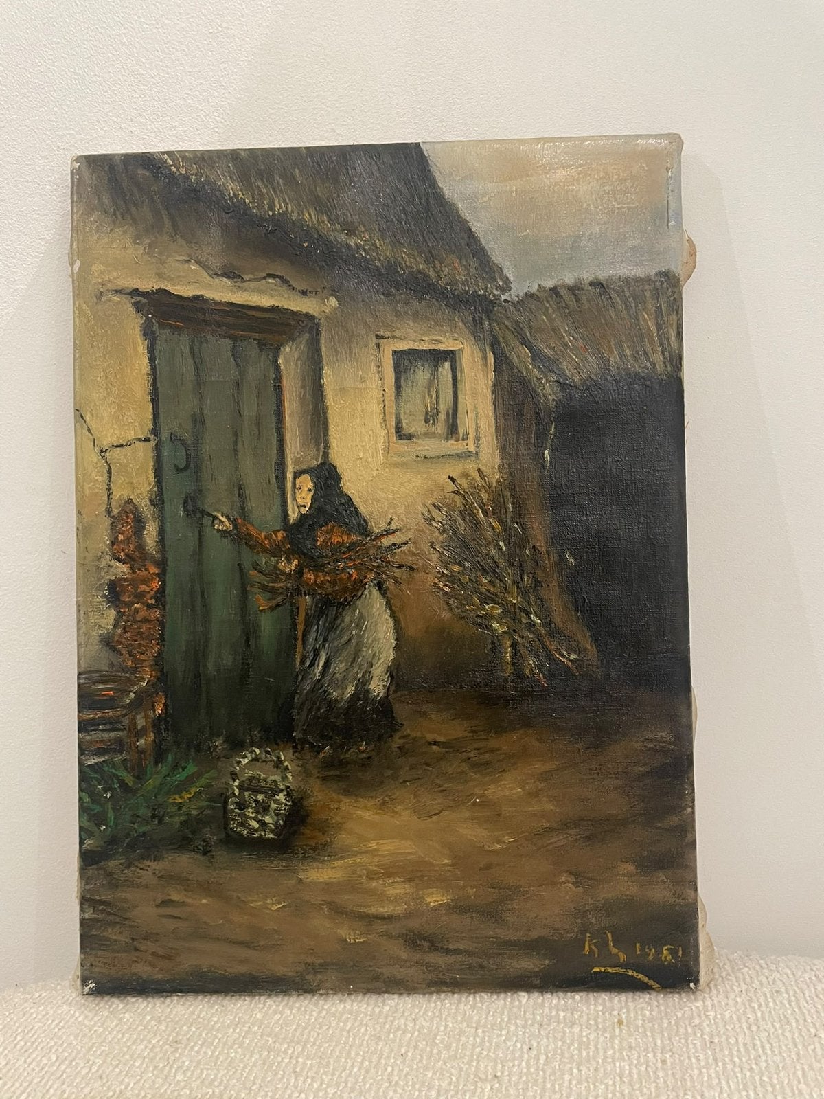 Olieverfschilderij, gesigneerd-1951 K.H, Ophalen of Verzenden
