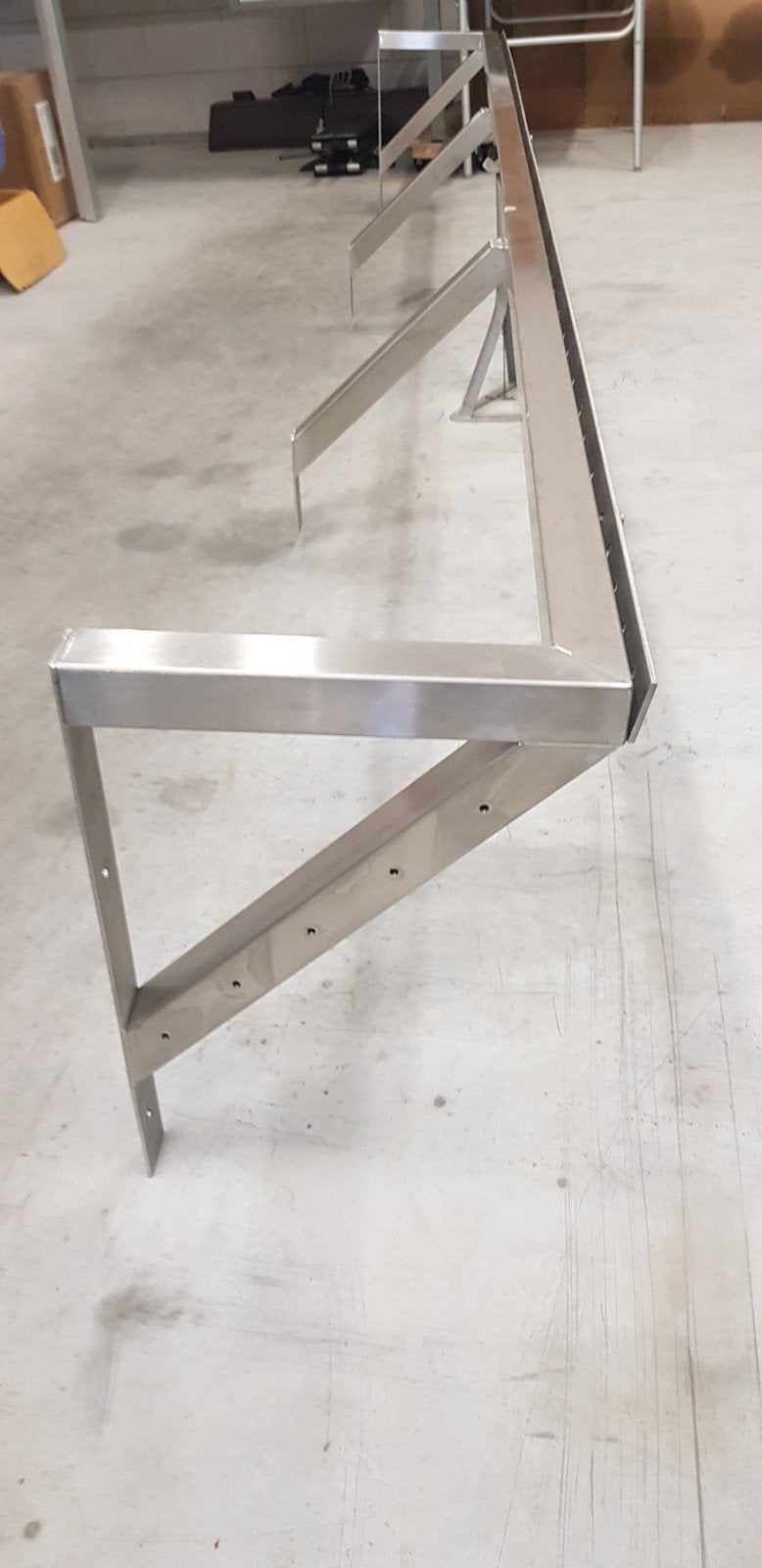 RVS Frame (steun) voor werkplek of garage werktafel, Ophalen, Gebruikt, 170 cm of meer
