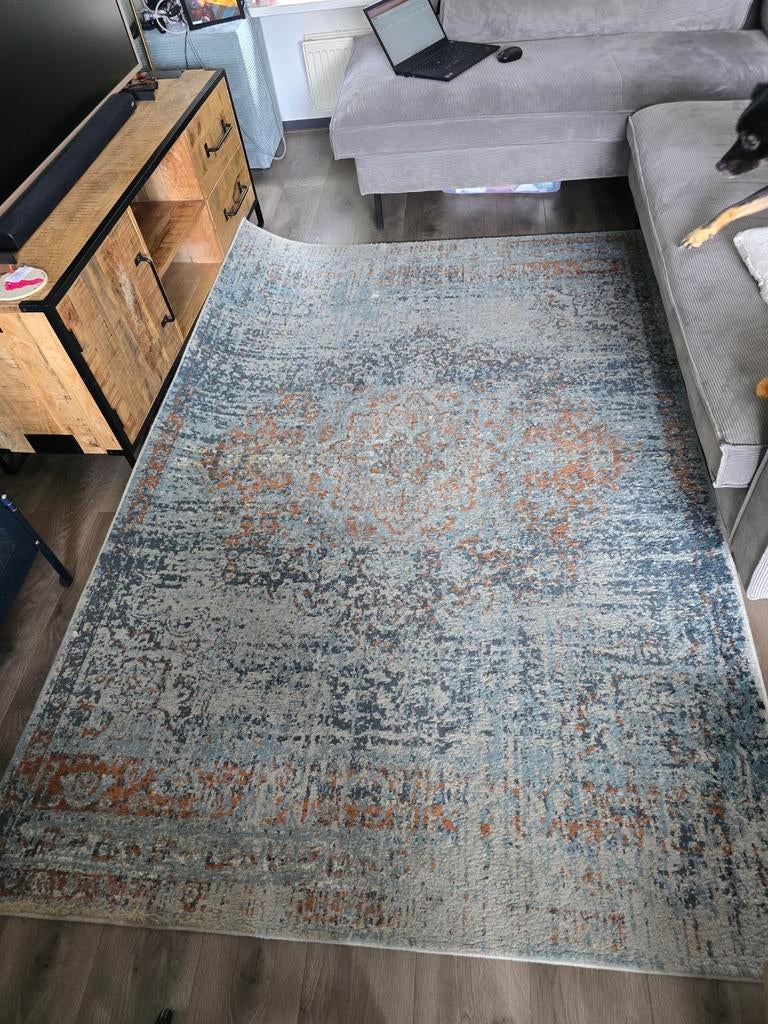 IKEA OVERLUND Vloerkleed, laagpolig, veelkleurig, 160x235 cm, Huis en Inrichting, Stoffering | Tapijten en Kleden, Ophalen, Gebruikt