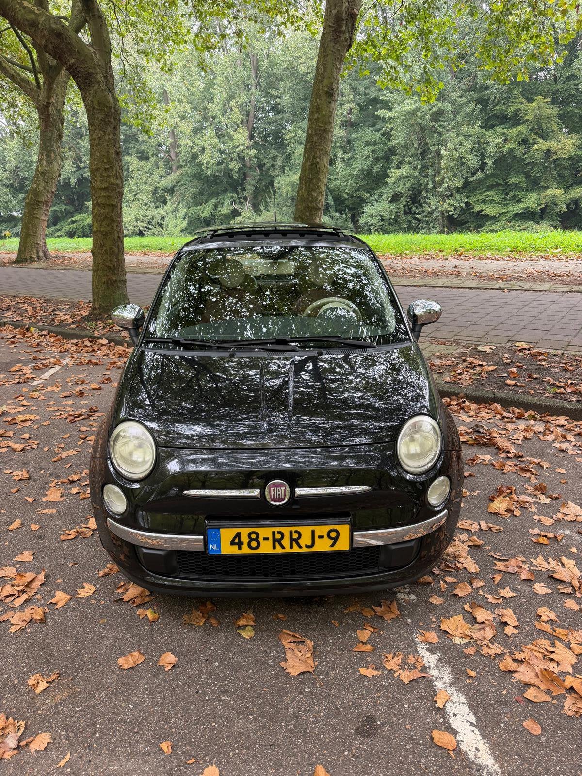 Fiat 500 0.8 Dualogic C 2011 Zwart, Zwart, Particulier, Panoramadak, 915 kg