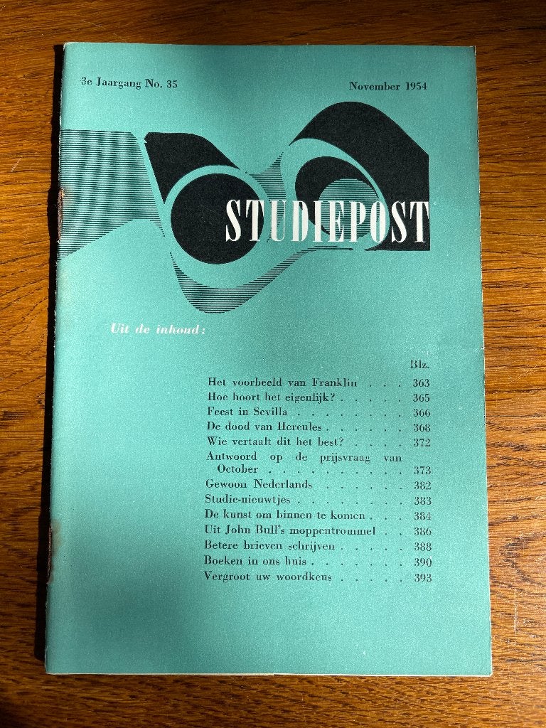 "Studiepost" November 1954, Ophalen of Verzenden, Zo goed als nieuw, Krant