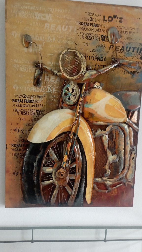 mooi stalen motor schilderij, Antiek en Kunst, Kunst | Schilderijen | Klassiek, Ophalen, Overige technieken, Metaal, Overige onderwerpen