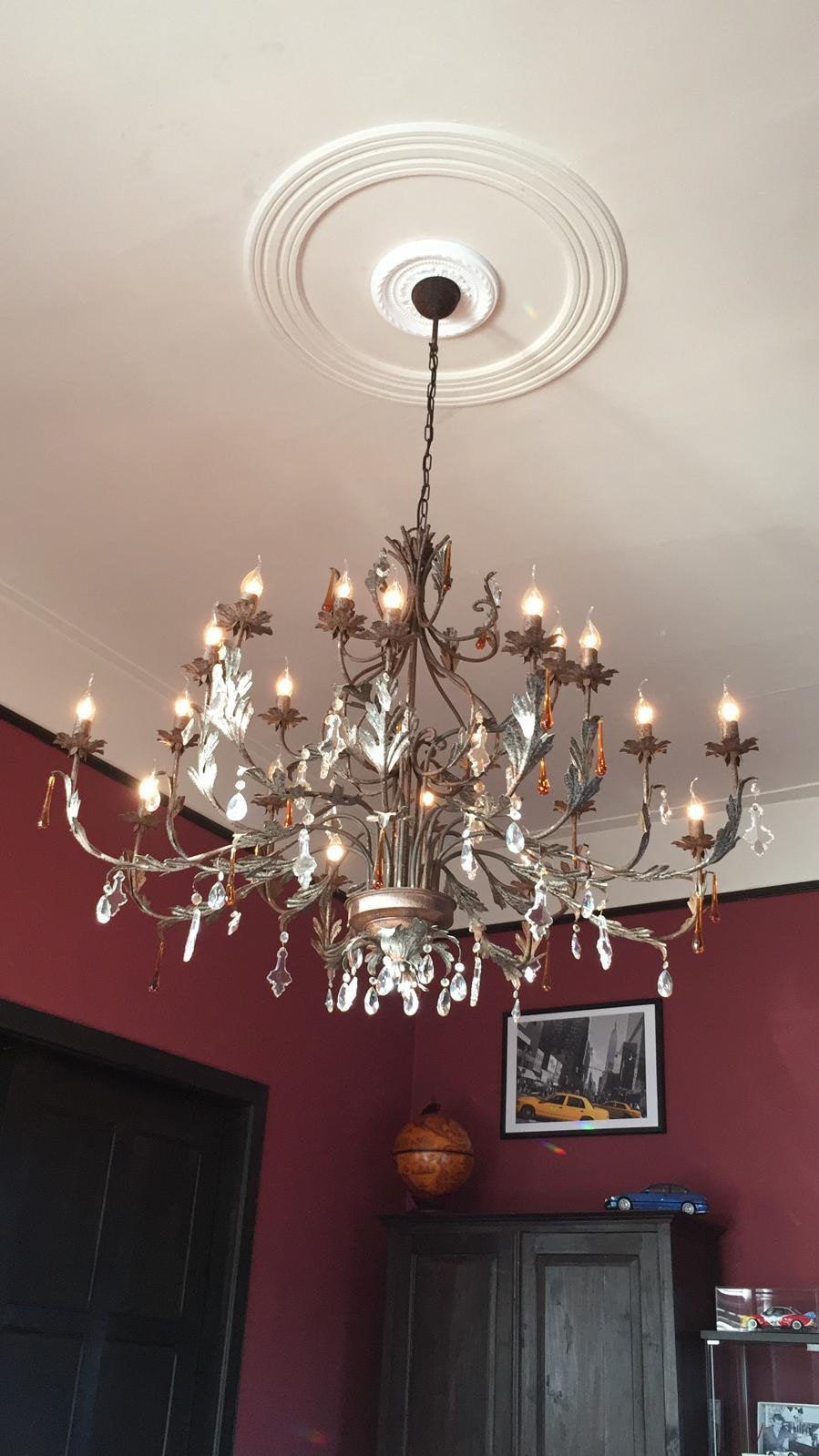 Grote Vintage Kroonluchter - 130 cm Doorsnede, Ophalen