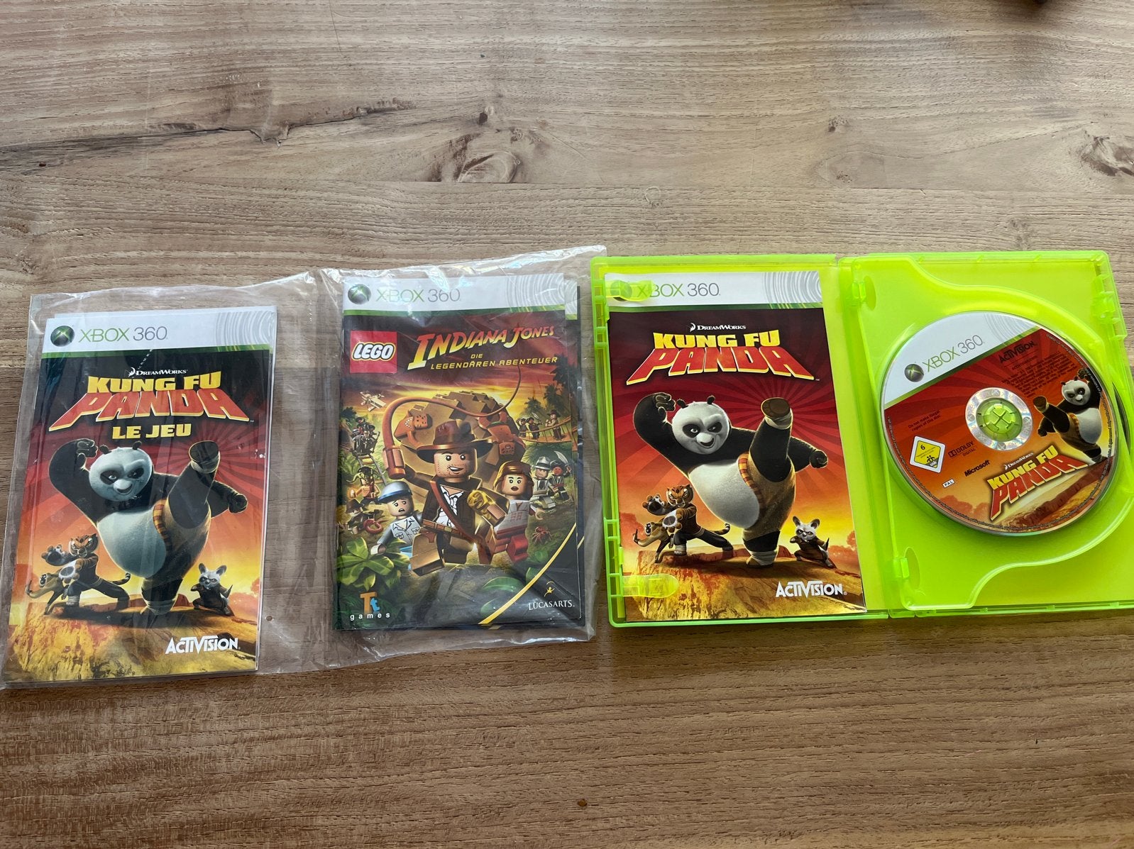 Xbox 360 games: Kung Fu Panda & Lego Indiana Jones, Avontuur en Actie, Gebruikt, 1 speler, Eén computer