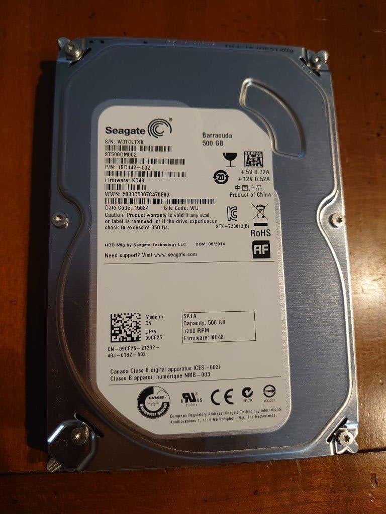 Seagate Barracuda 500GB harddisk SATA, Computers en Software, Intern, Ophalen of Verzenden, Zo goed als nieuw, Desktop