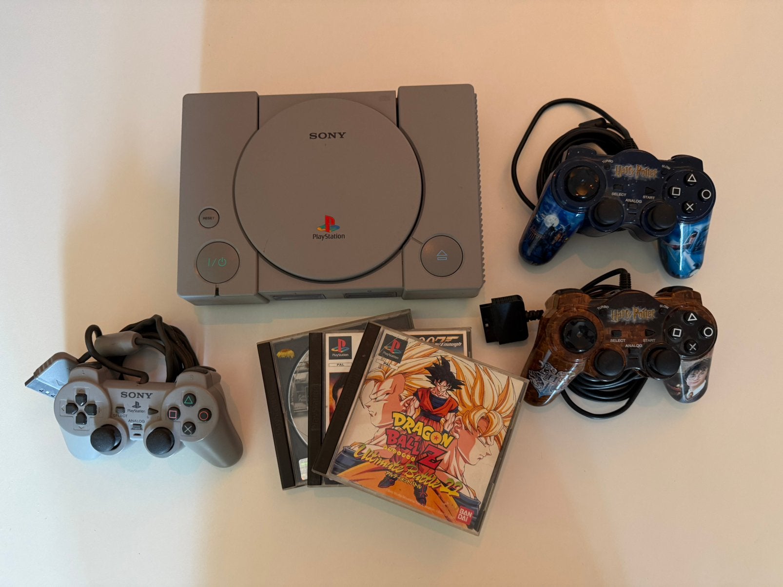 Playstation 1 te koop, Ophalen, Gebruikt, Met 3 controllers of meer, Met games