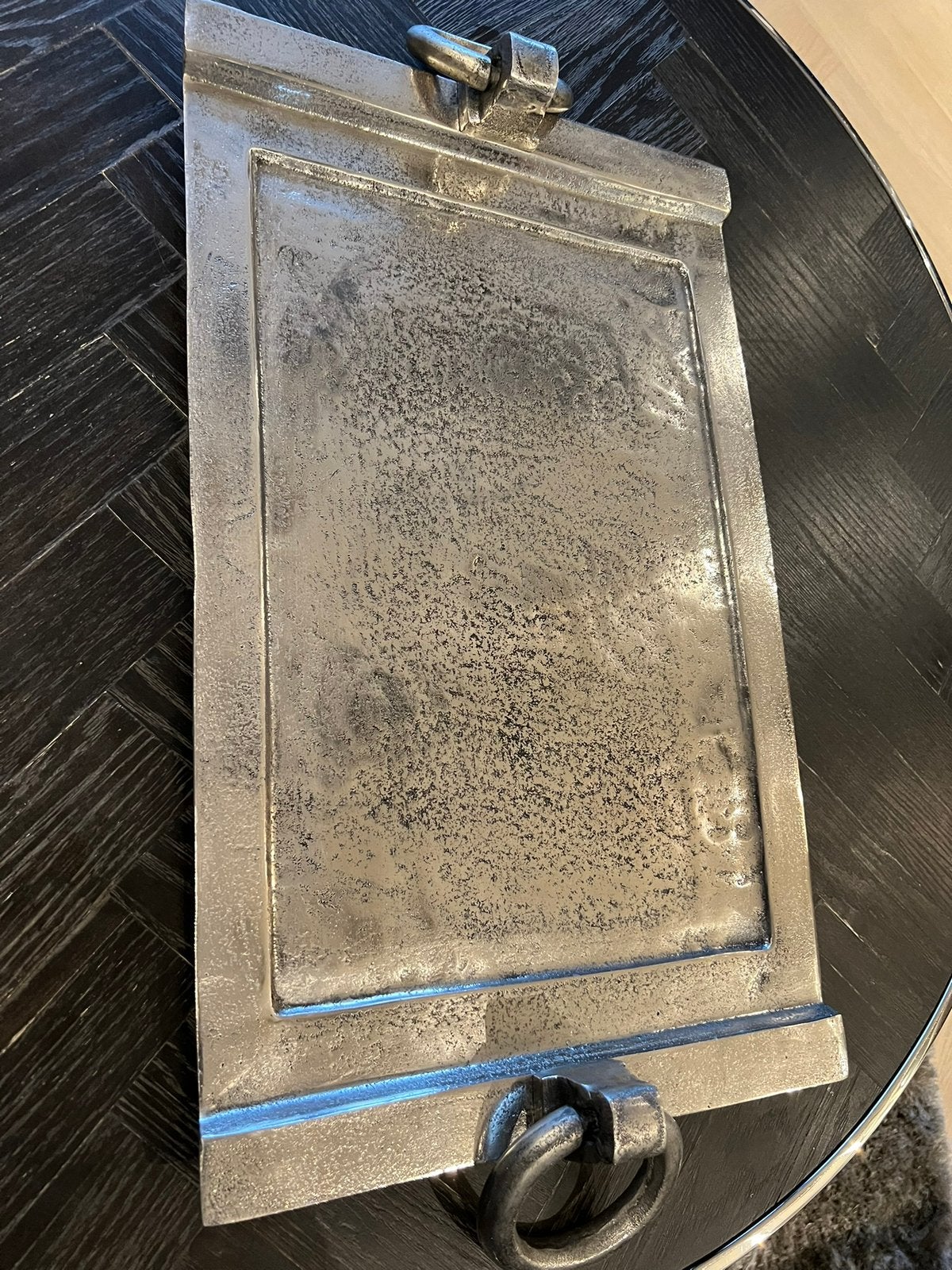 Dienblad voor serveren of als decoratie, Ophalen, Zo goed als nieuw, Rond, Metaal
