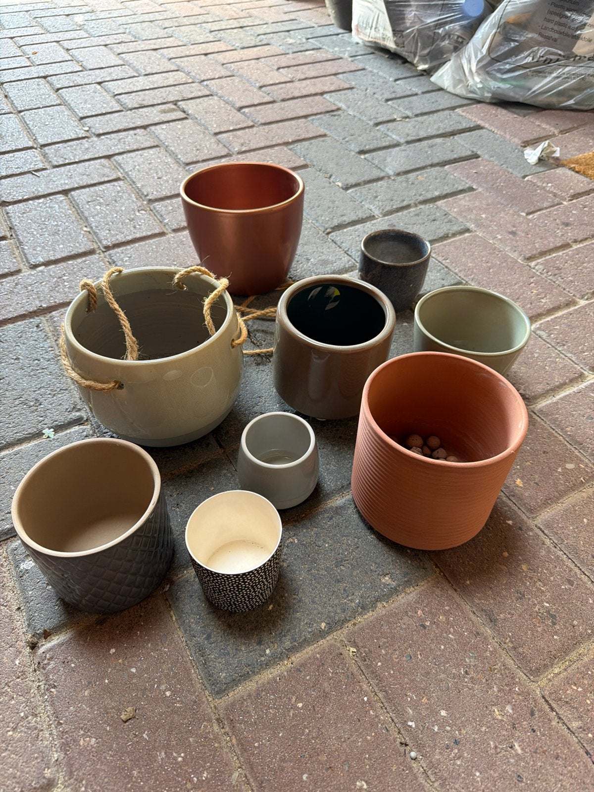 Diverse bloempotjes 6-16 cm diameter, Ophalen, Gebruikt, Rond, Binnen