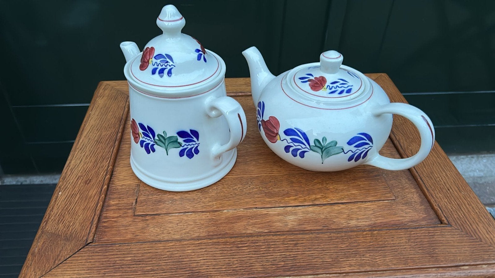 thee en koffiekan boerenbont, Ophalen of Verzenden