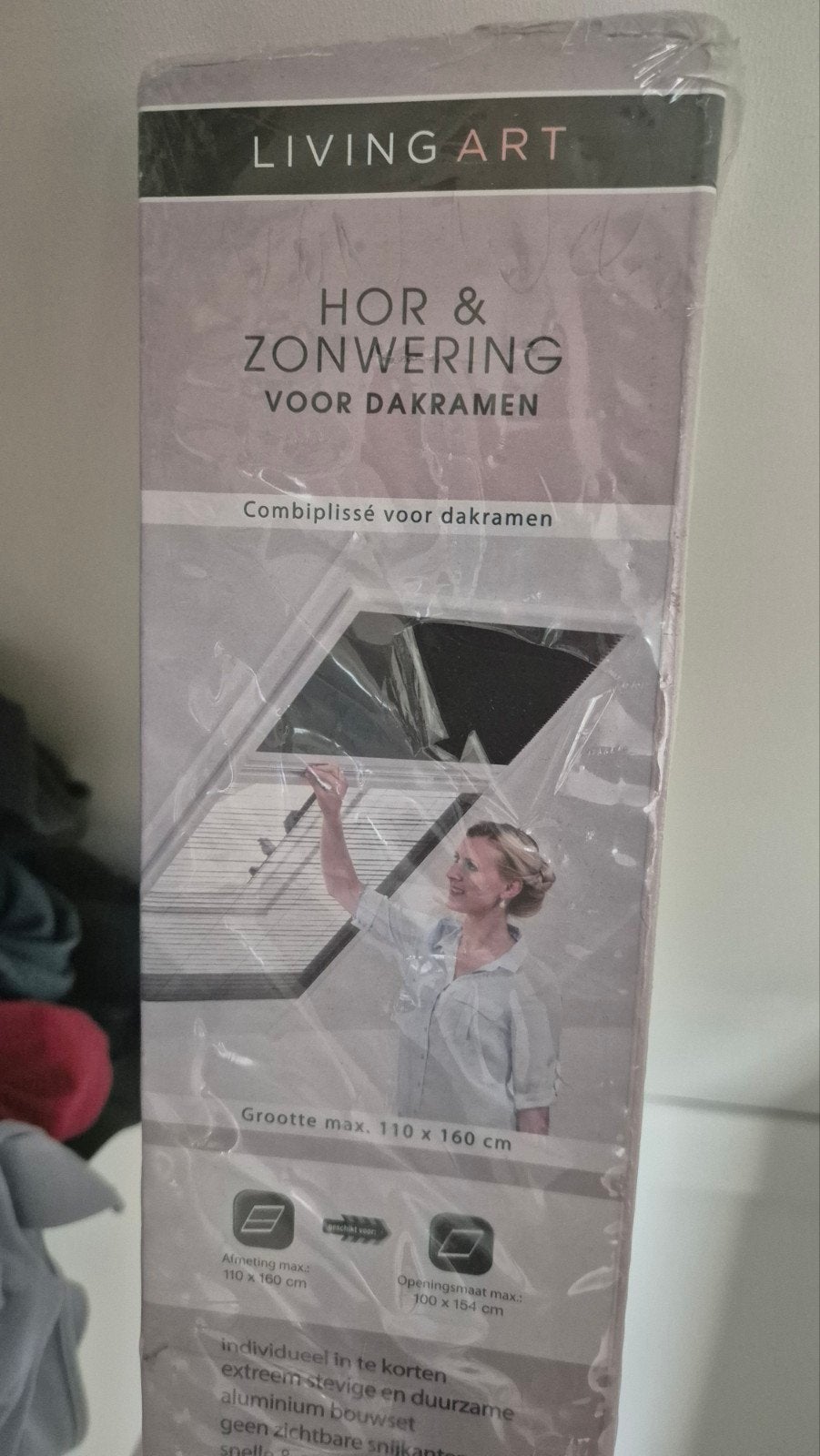 Hor en zonwering dakraam 110x160 cm - Nieuw in verpakking, Ophalen, 100 tot 150 cm, Wit, Nieuw