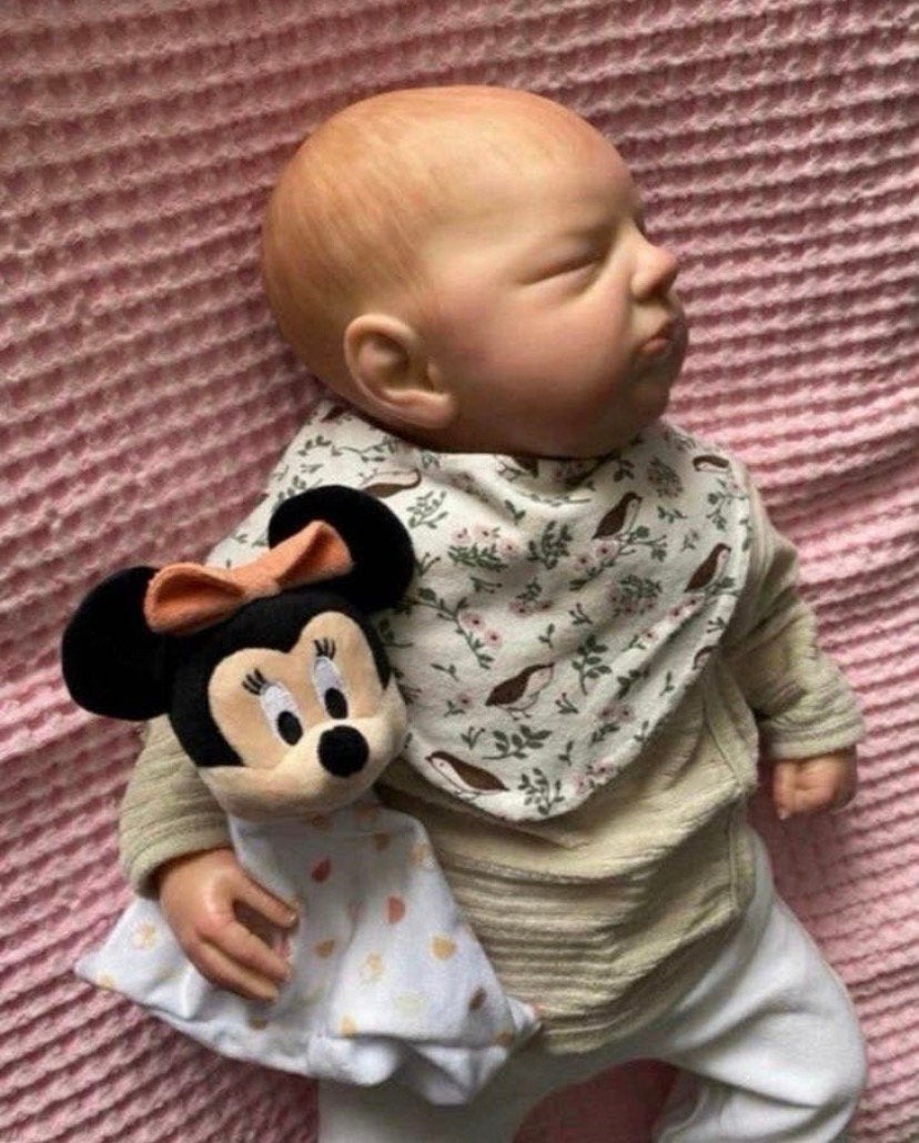 Reborn baby meisje slapend ❤️🧸, Verzenden, Zo goed als nieuw, Babypop, Levensecht of Reborn