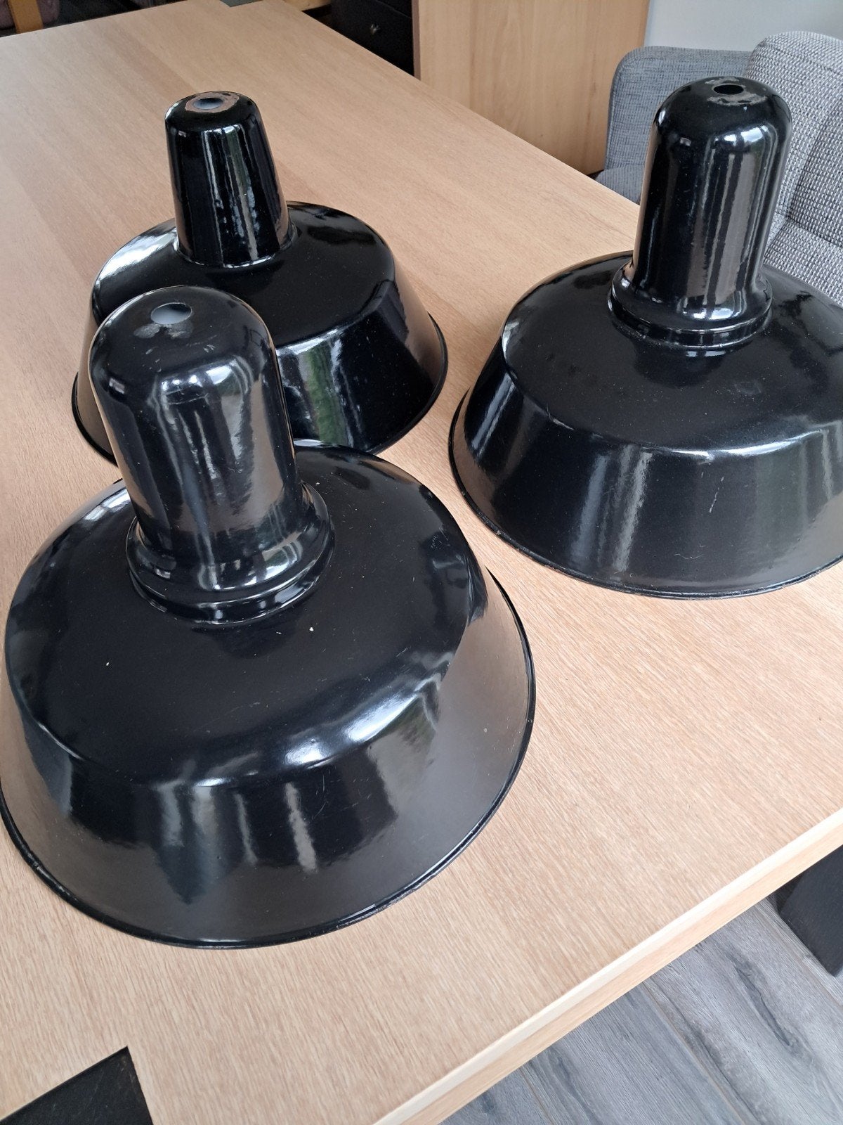 Industriële hang lampen zwart., Ophalen, Gebruikt, Metaal, Industrieel