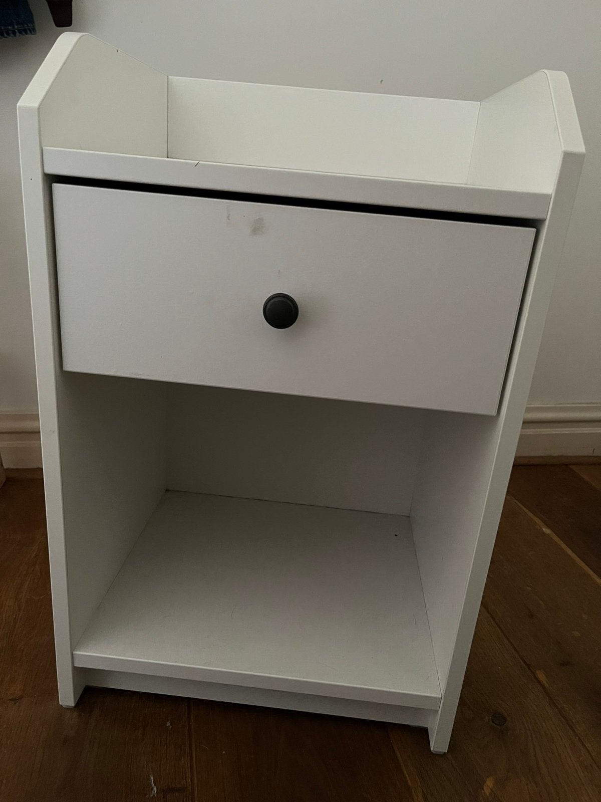 Nachtkastje HAUGA Ikea wit, Ophalen, Zo goed als nieuw, Minder dan 45 cm, Minder dan 55 cm