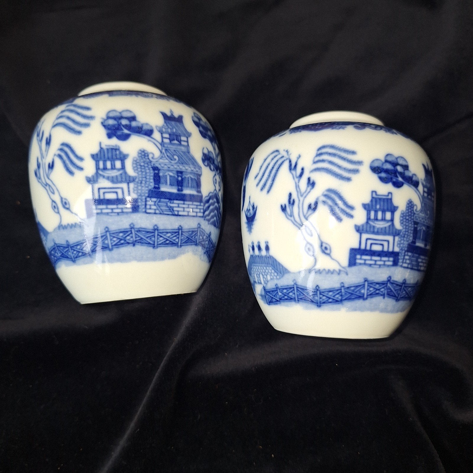 Blue Willow gemberpot 2 potten blauw wit, Ophalen of Verzenden