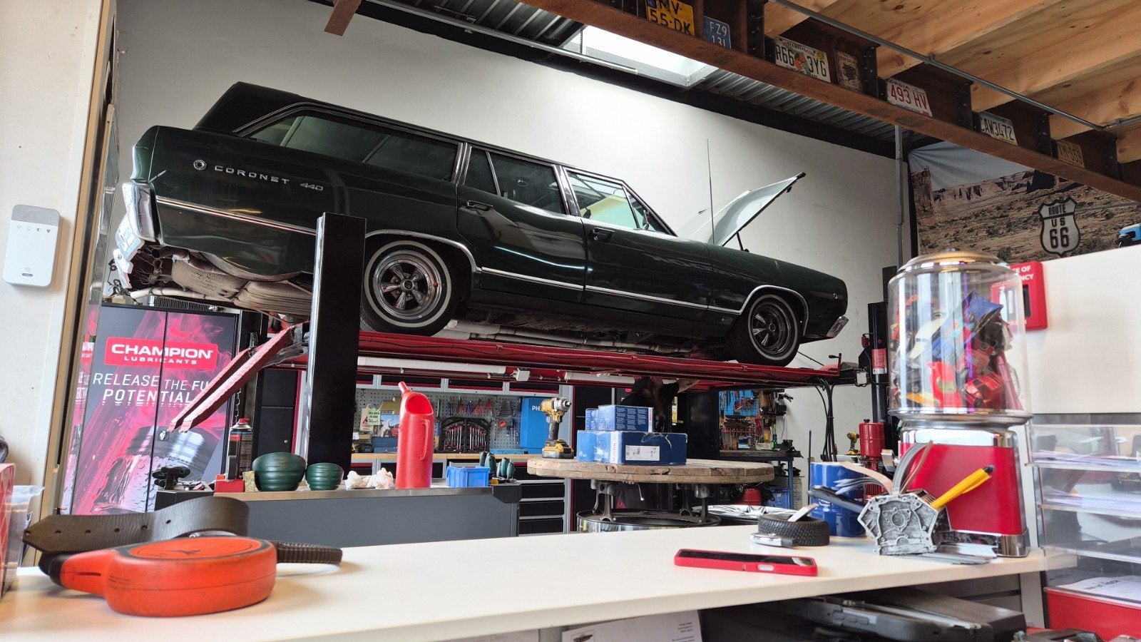 Dodge coronet wagon  1968 Groen eventueel inruil, 1610 kg, 8 stoelen, 231 pk, Stationwagon