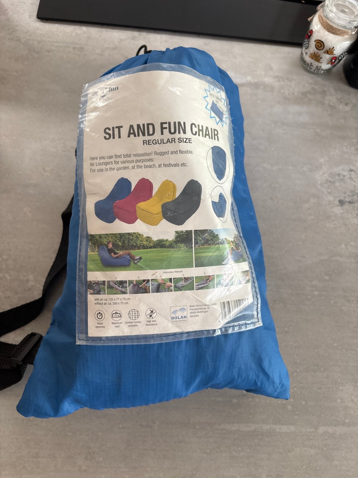 Opblaasbare Zitzak / Air Lounger - Blauw, Ophalen of Verzenden, Zo goed als nieuw, Blauw, Zitzak