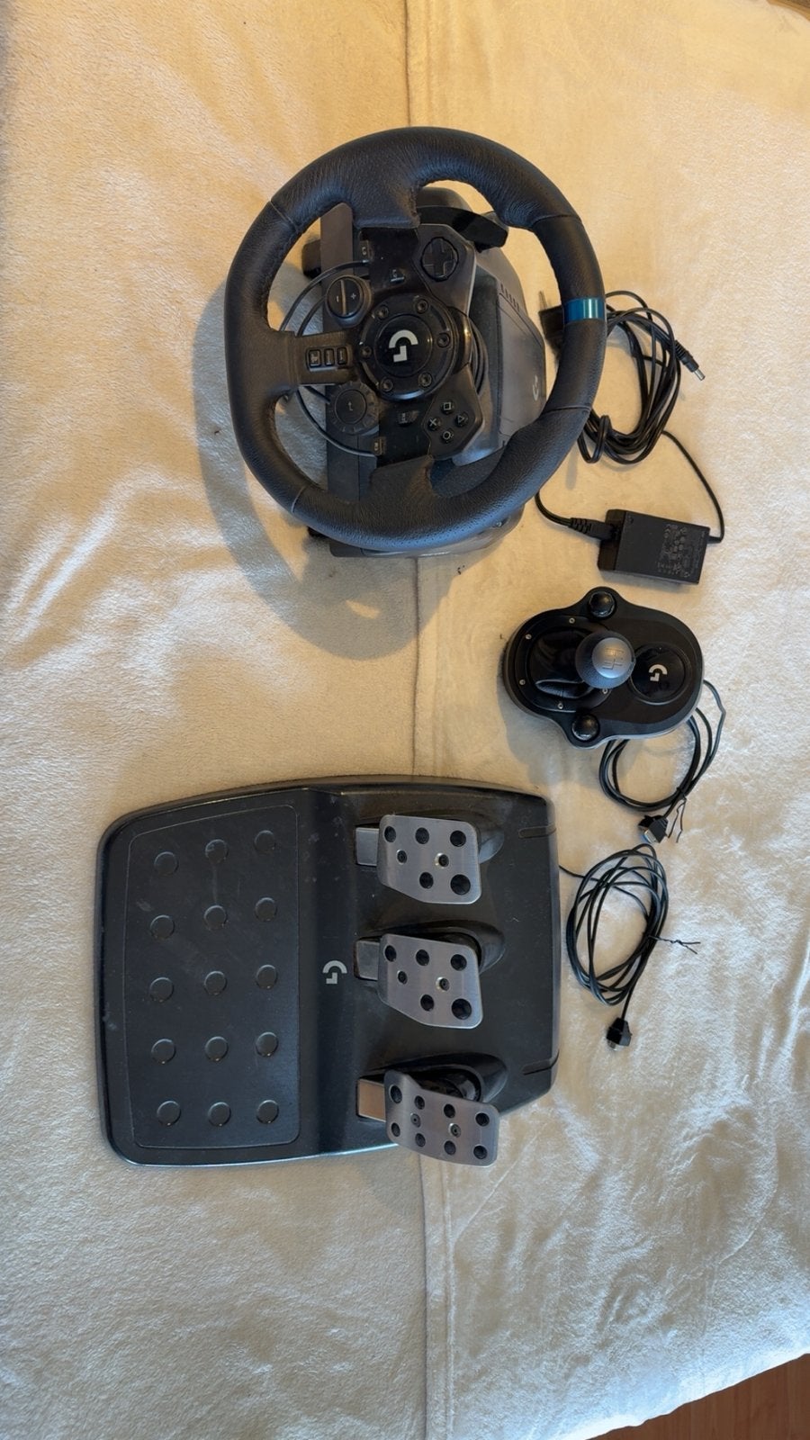 Logitech G923 TRUEFORCE + Pedalen + Shifter | PS5 PS4 PC, Ophalen, Racestuur, Verstelbaar, Zo goed als nieuw