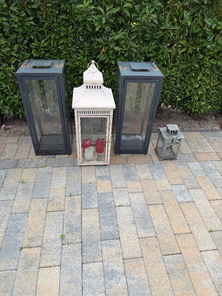3 x Kaarsen  buiten lantaarn, Tuin en Terras, Buitenverlichting, Ophalen, Gebruikt, Minder dan 50 watt, Overige typen
