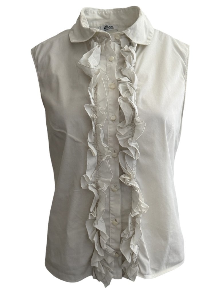Moschino top M, Kleding | Dames, Tops, Zo goed als nieuw, Maat 46/48 (XL) of groter, Zwart, Zonder mouw, Ophalen of Verzenden