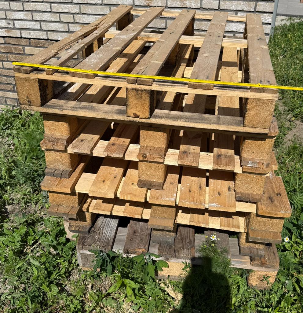 7x houten pallets ca. 80x120 cm, Ophalen, Zo goed als nieuw, 50 mm of meer, Pallet