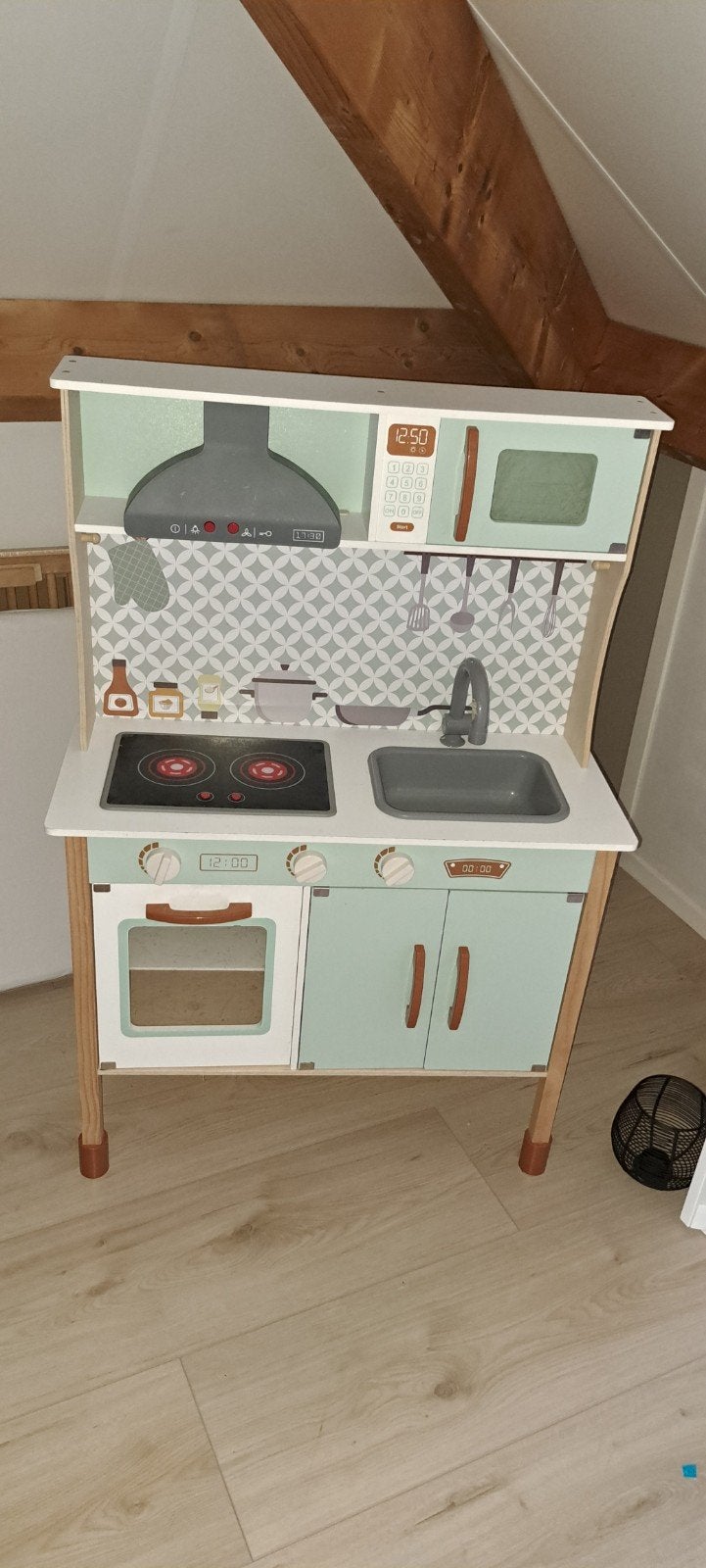 Houten speelkeuken met accessoires - Gebruikt, Ophalen, Gebruikt