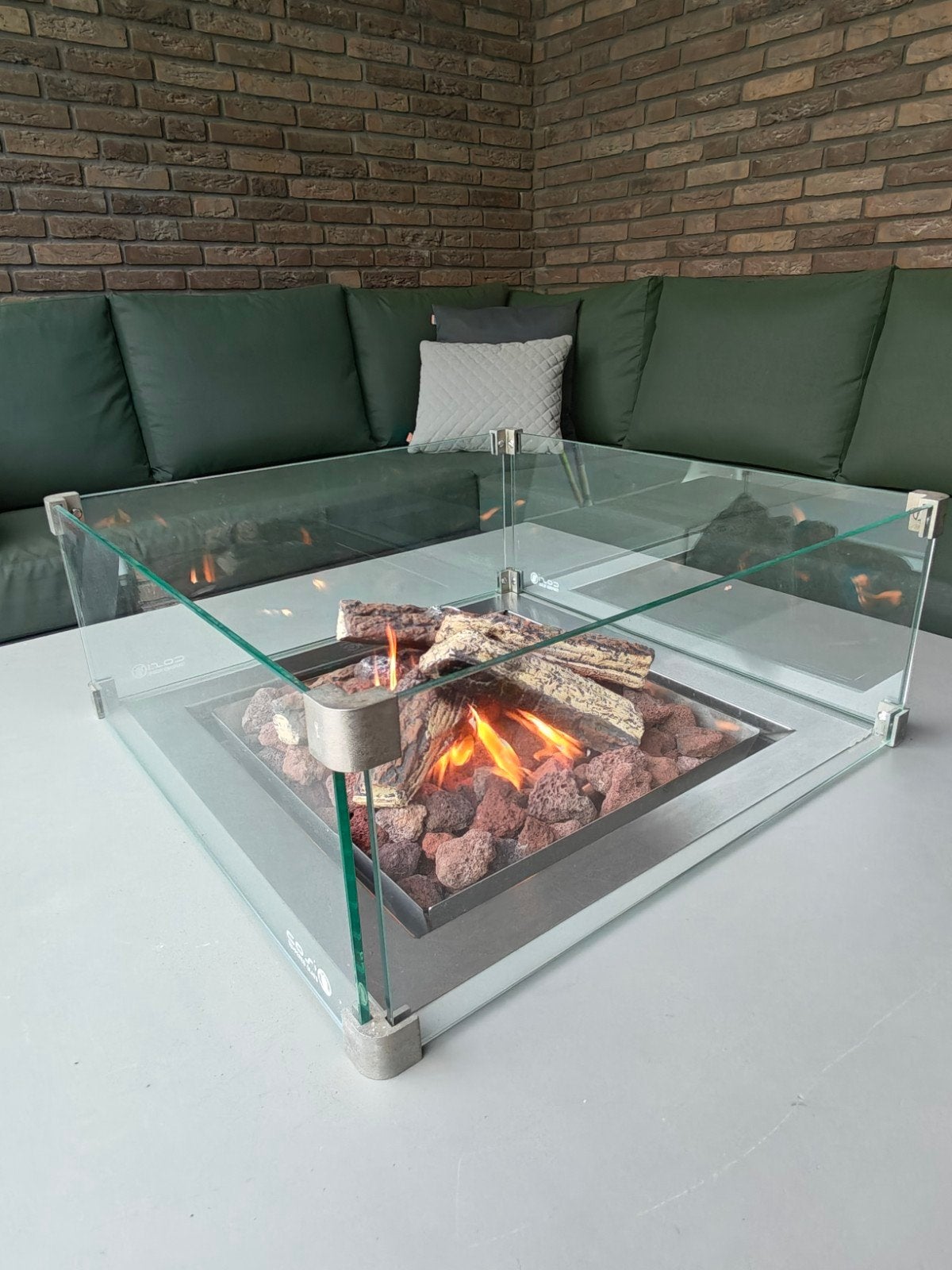 Cosi Vuurtafel 100x100 cm met Happy Cocooning Brander, Ophalen, Gebruikt, Vuurkorf