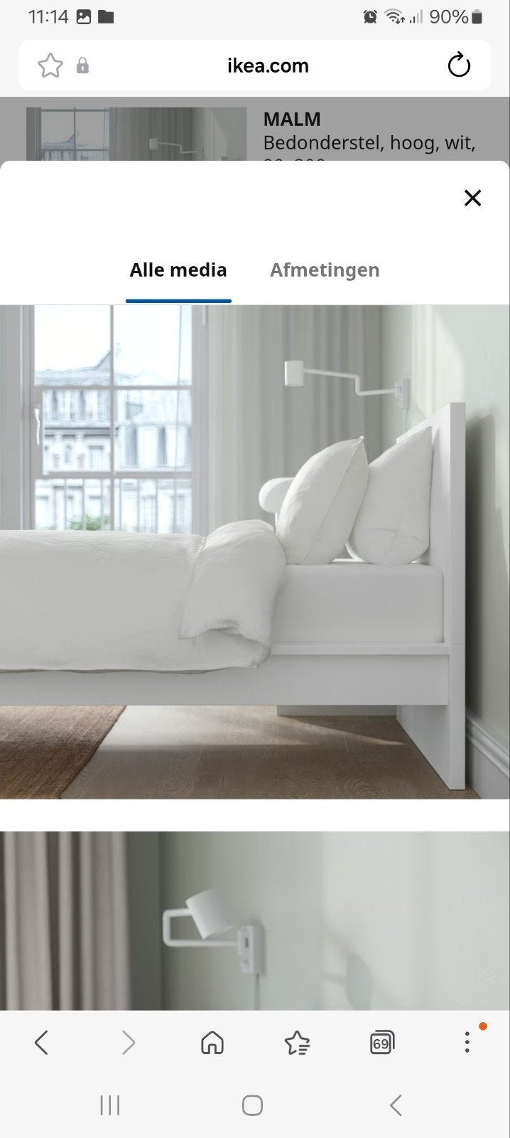 Gratis 1 persoons bed Malm Ikea 90x200 cm met lattenbodem, Ophalen, Gebruikt, 90 cm, Eenpersoons
