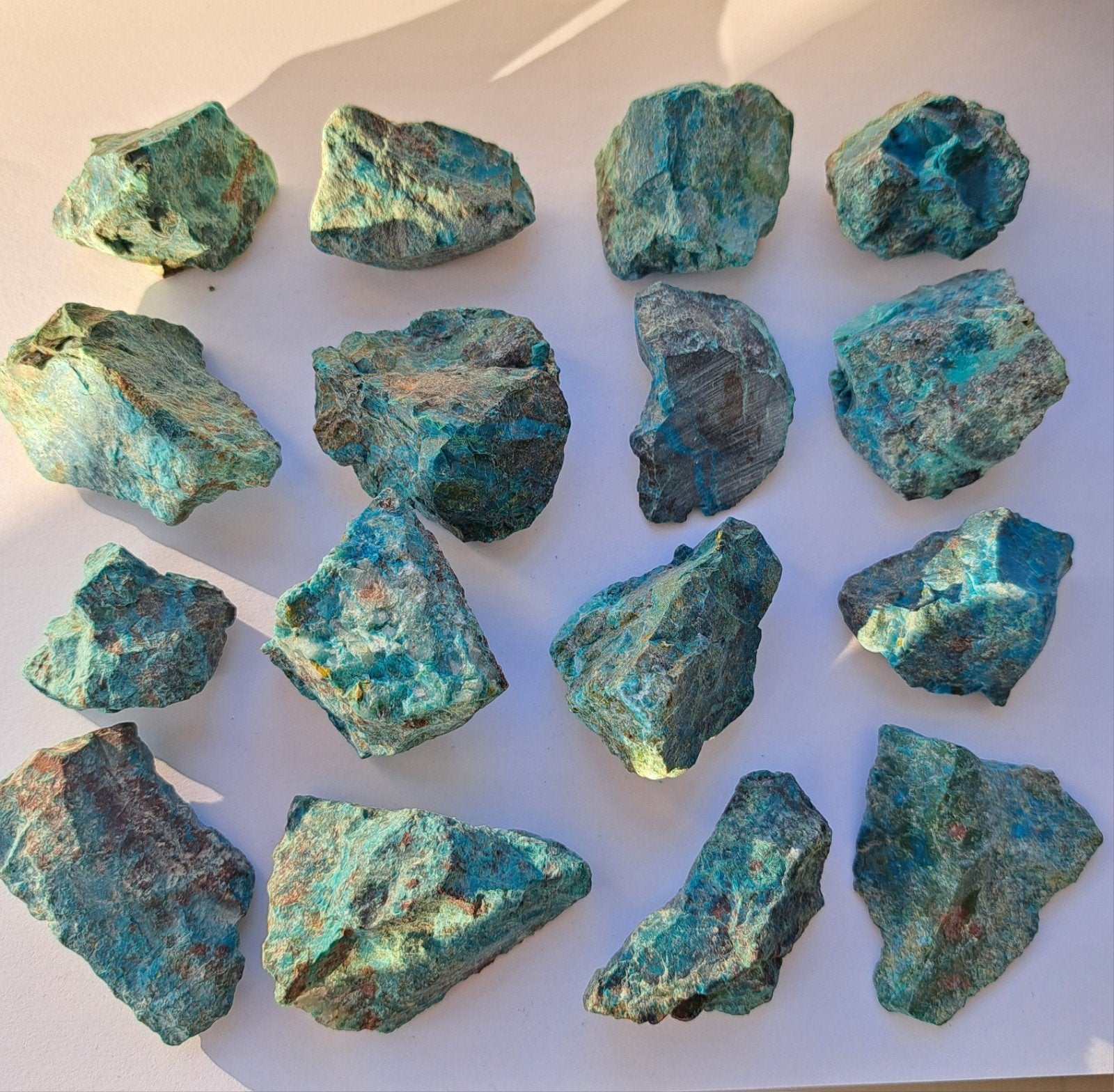Ruwe Chrysocolla edelstenen verzameling edelsteen mineraal, Ophalen of Verzenden