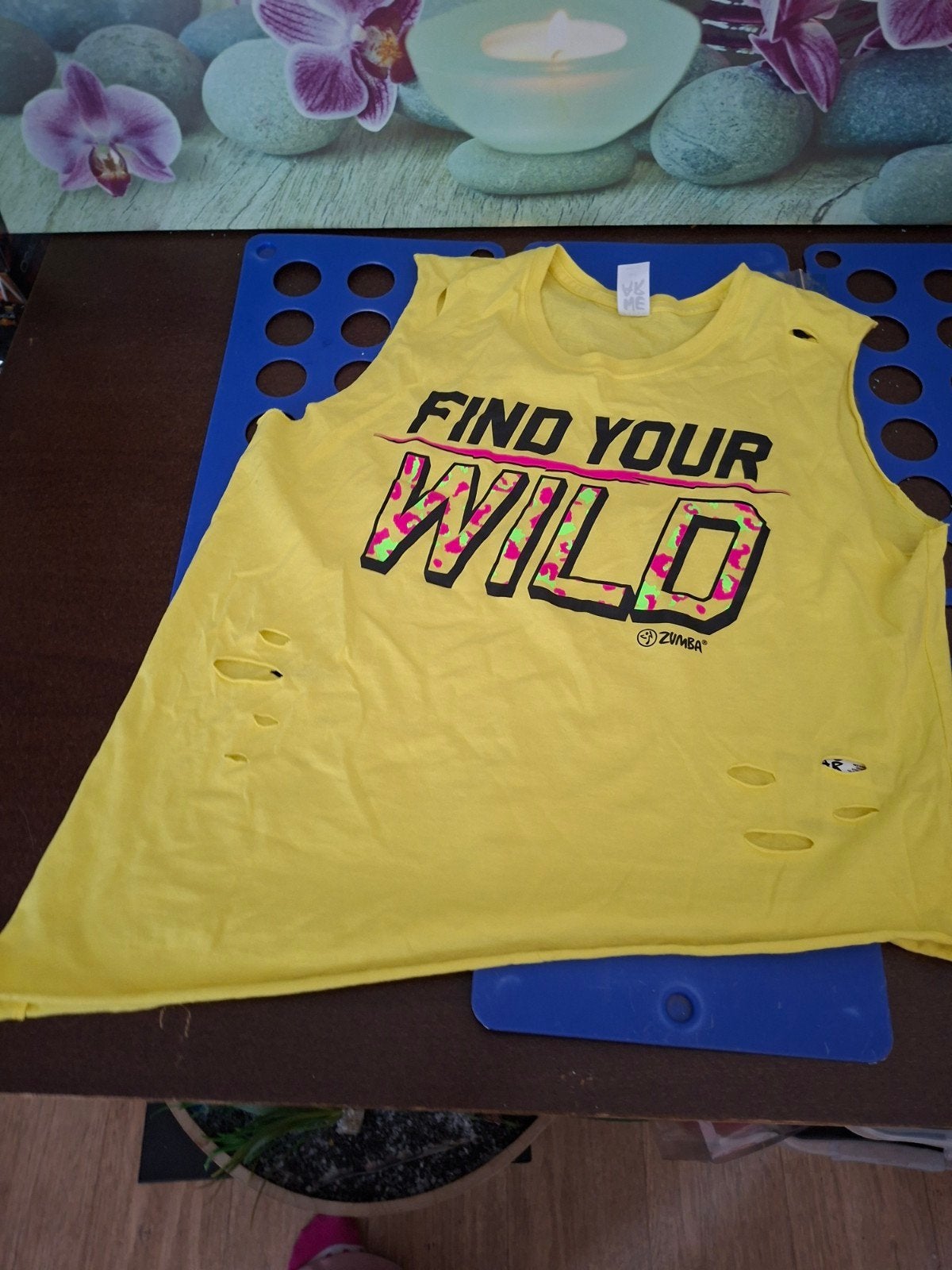 Zumba shirt geel 'Find Your Wild' asymmetrisch M/L, Ophalen of Verzenden