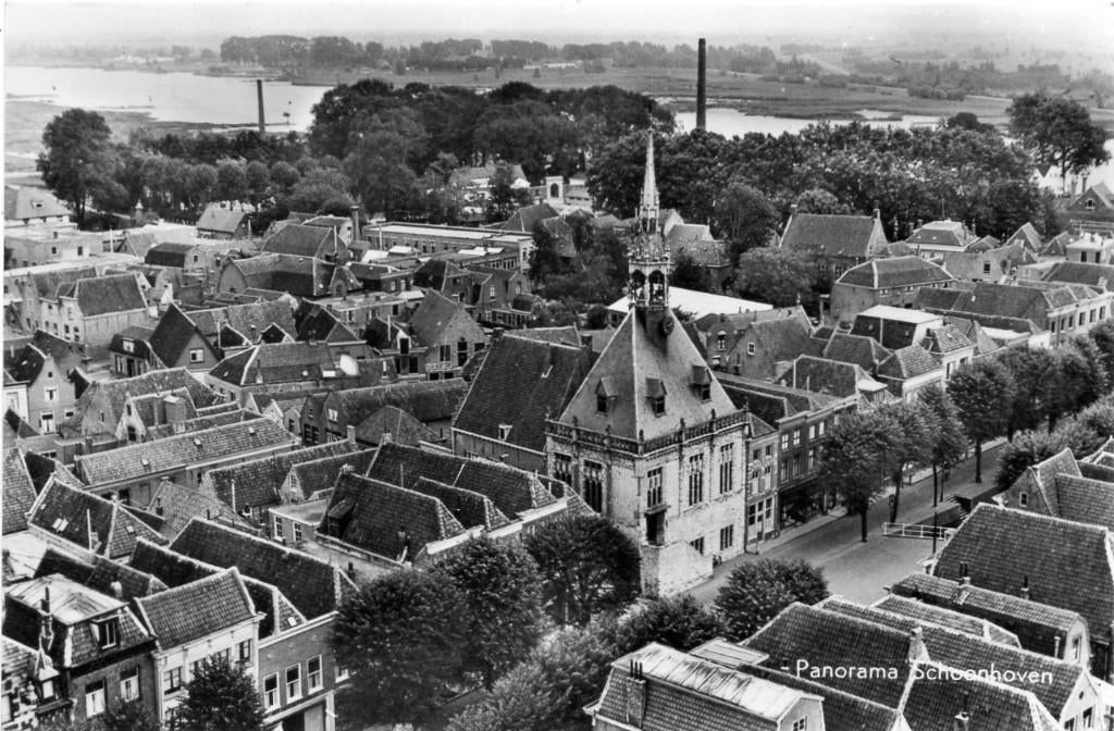Schoonhoven  Panorama, Ophalen of Verzenden, Voor 1920, Gelopen, Zuid-Holland