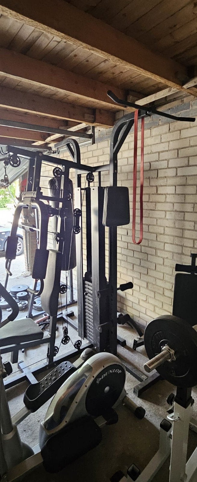 Complete homegym met 200 kg gewichten en fitnessapparatuur, Ophalen, Gebruikt, Overige typen