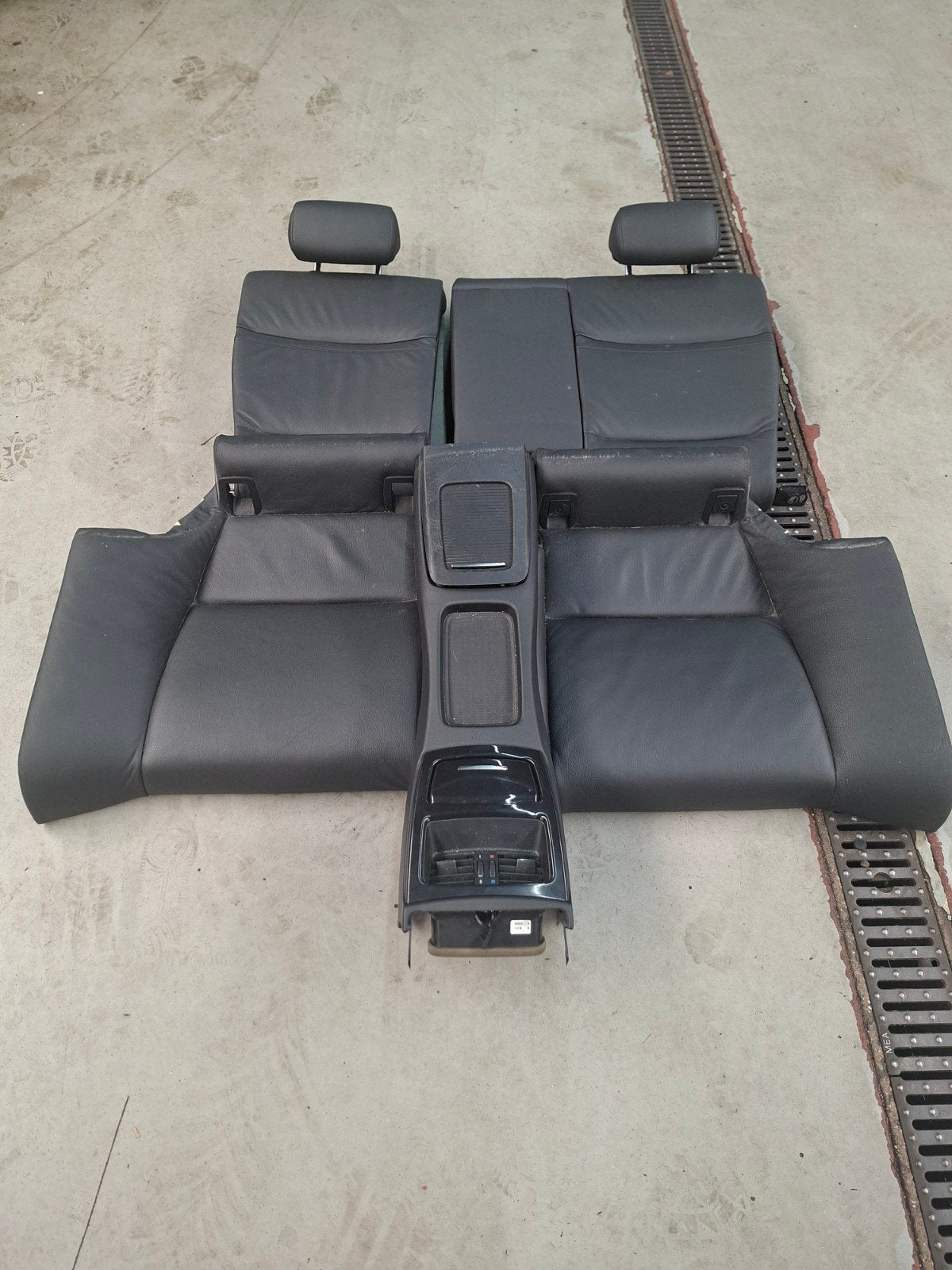 BMW 3 Serie E92 Achterbank Zwart Leer met Middenconsole, Ophalen, Gebruikt, BMW