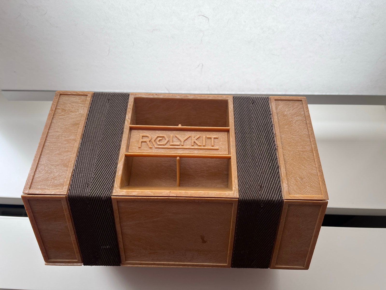 Vintage Rolykit opbergdoos - Oranje/Bruin, Ophalen, Gebruikt