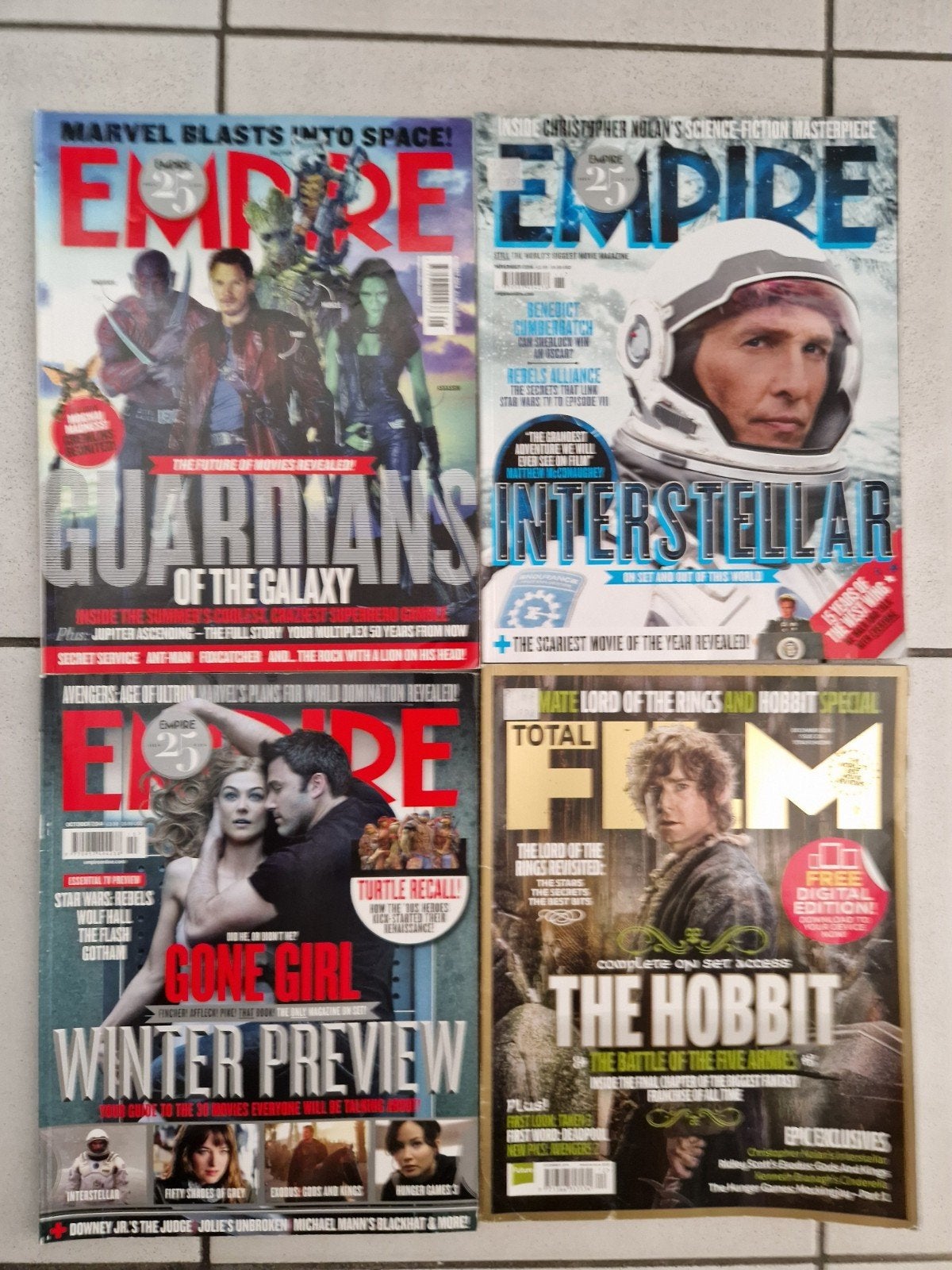 4 x 2014 empire movie magazine the hobbit starlord, Ophalen of Verzenden, Muziek, Film of Tv