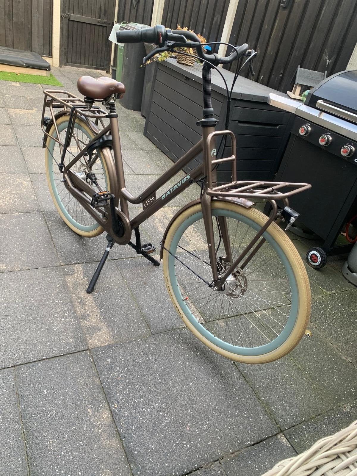 Batavus Damesfiets met 7 versnellingen en voordrager, Ophalen, Versnellingen, Batavus, Schijfrem