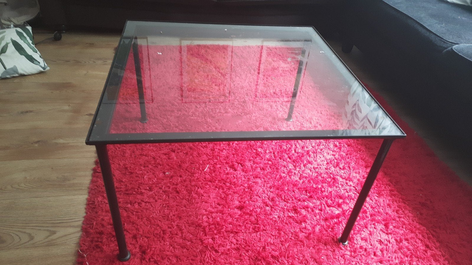 Glazen salontafel, Huis en Inrichting, Tafels | Salontafels, Ophalen, Gebruikt, 100 tot 150 cm, Seventies