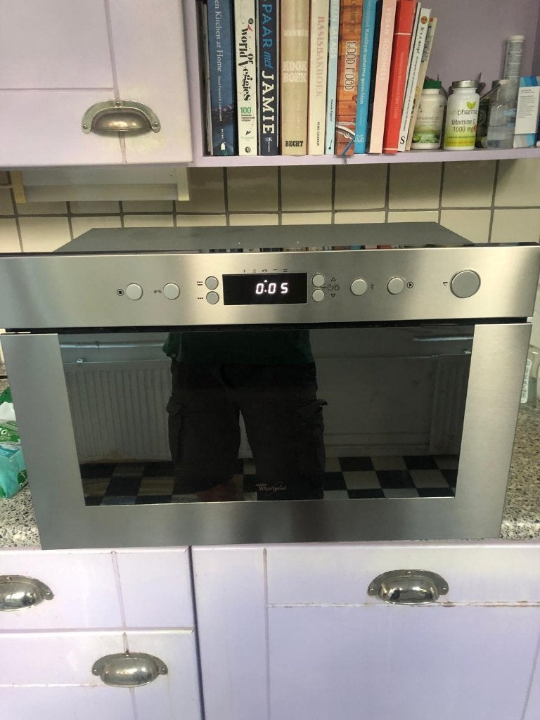 Whirlpool AMW 498, Ophalen, Combimagnetron, Zo goed als nieuw, Inbouw