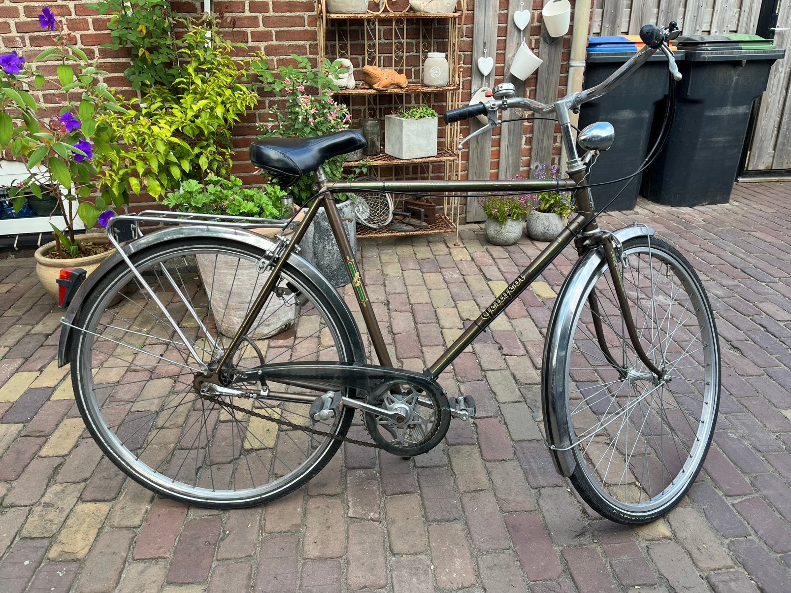 Peugeot herenfiets, Gebruikt, Velgrem, Versnellingen, 57 tot 61 cm