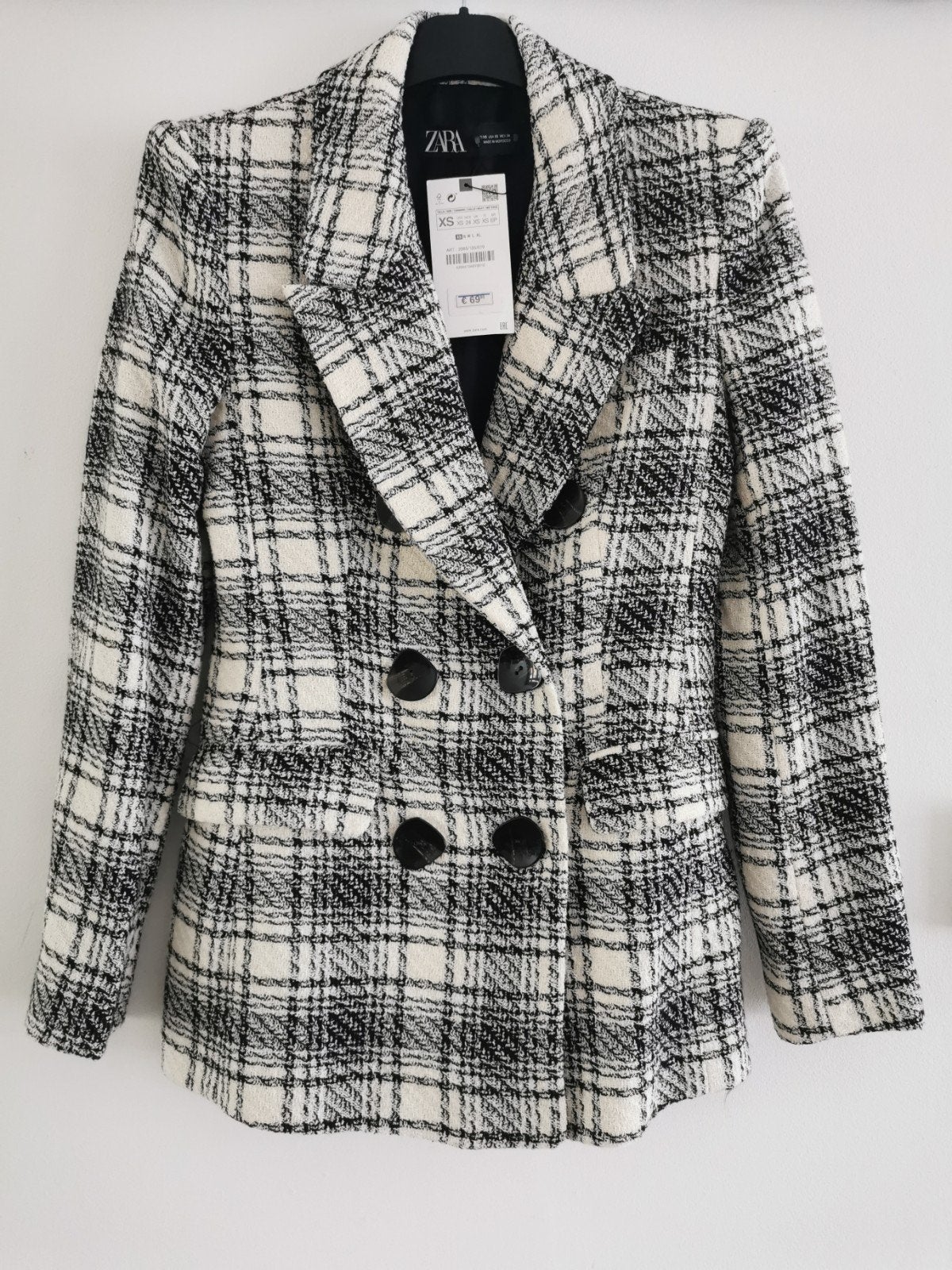 ZARA geruit jasje mt. XS/S, Overige kleuren, Verzenden, Zara, Nieuw