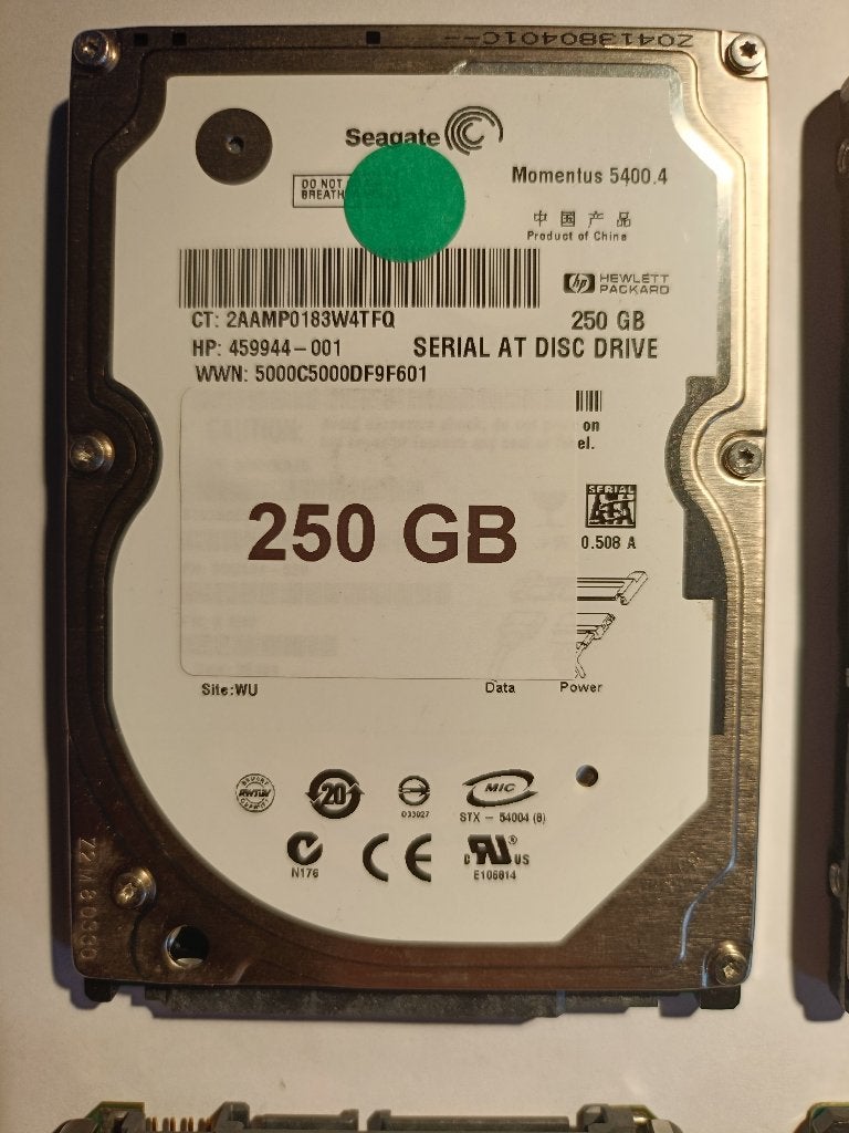 Div. A-merken - Harde schijf 250GB Sata, Intern, Verzenden, Seagate Hitachi Fujitsu, -