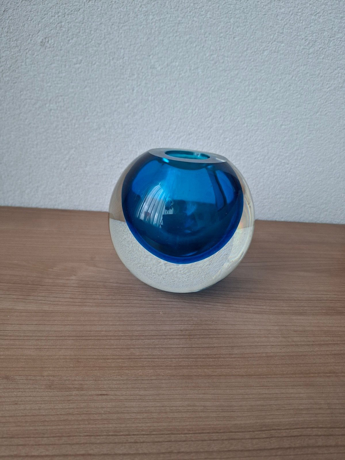 Pols potten bolvaas met blauwe kern, Ophalen