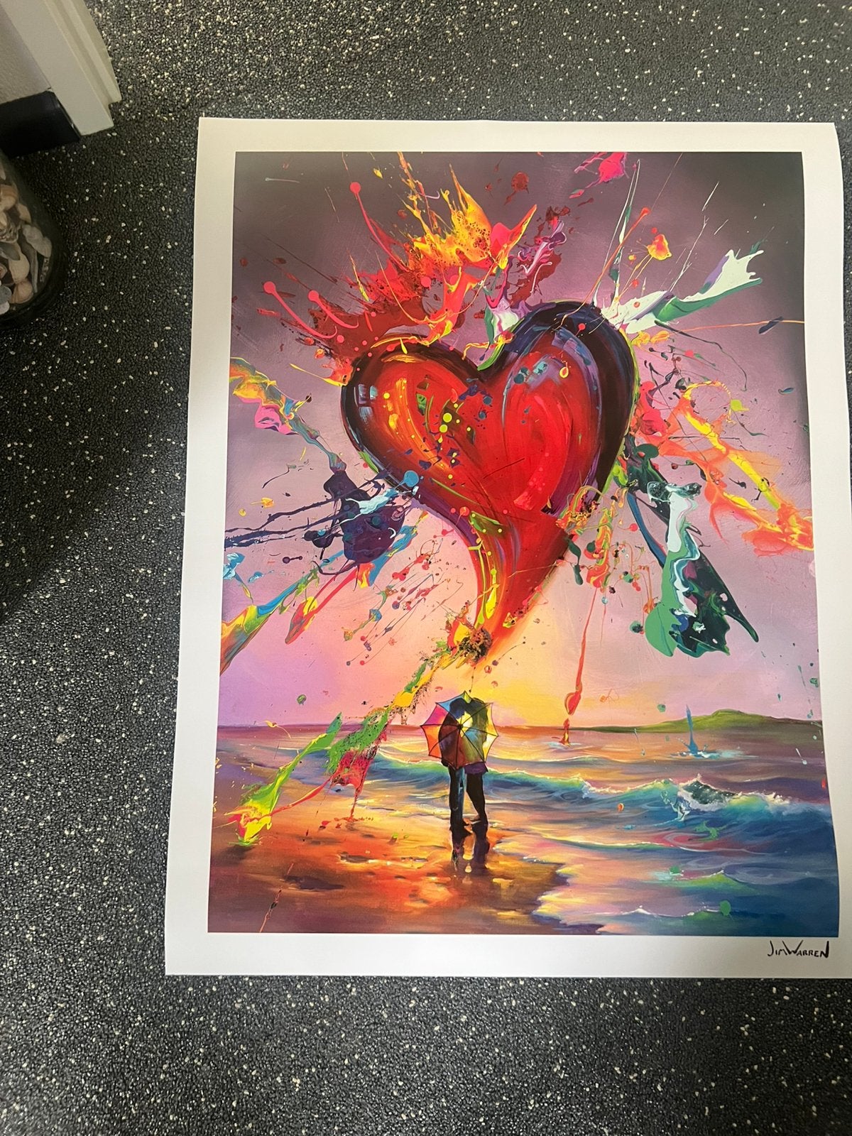 Lithograph Jim Warren love is in the air 80x65 cm, Ophalen of Verzenden