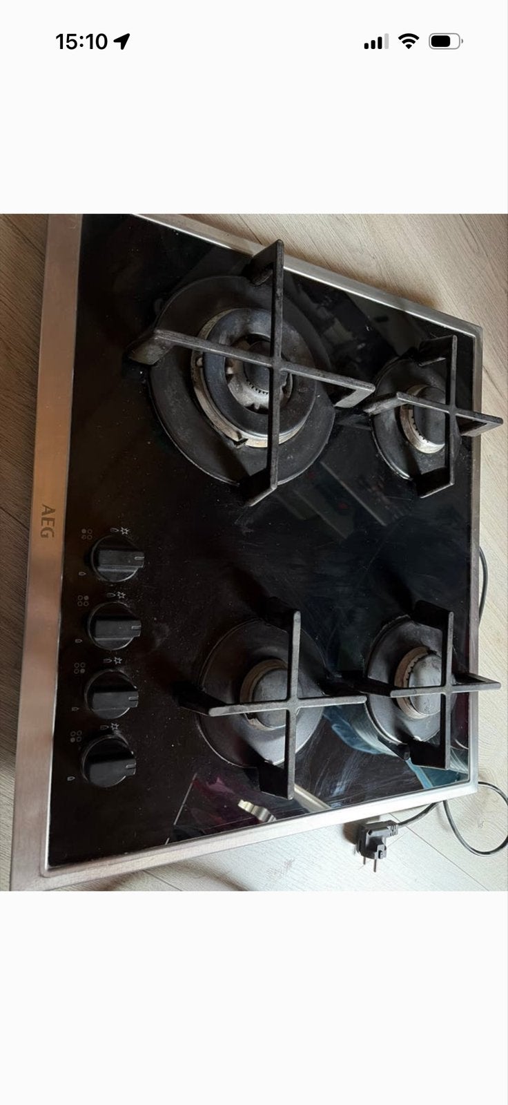 AEG Inbouw Gasfornuis met 4 Kookzones, Gebruikt, Inbouw, Gas, 4 kookzones