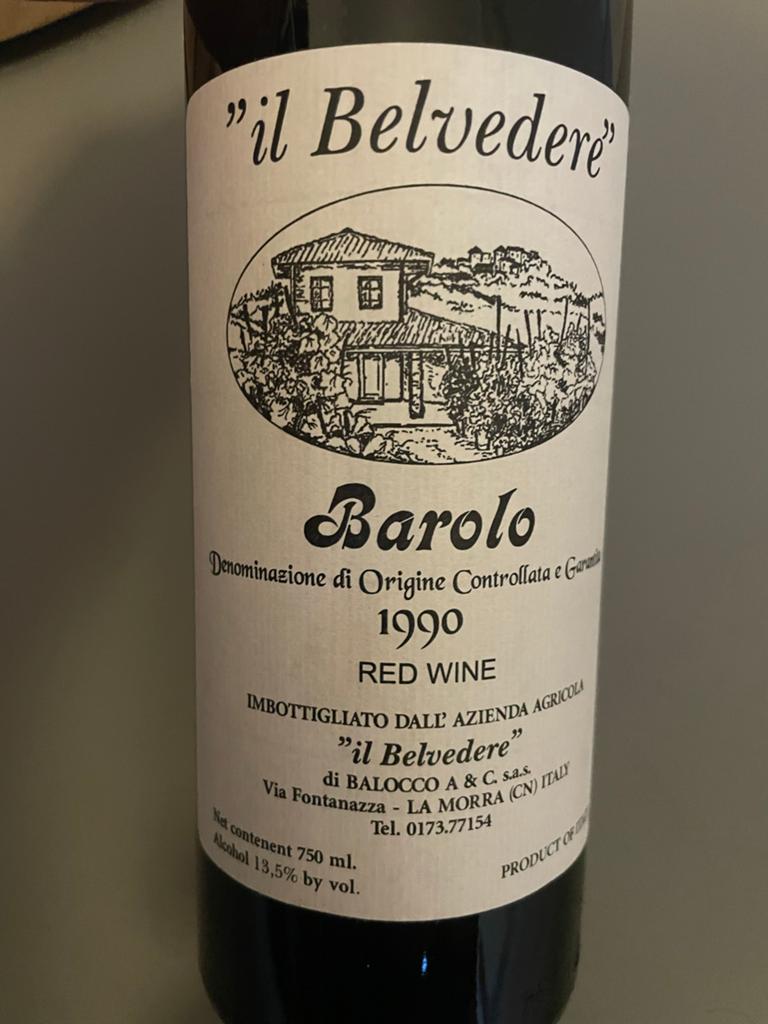 Barolo "il Belvedere" 1990 Rode Wijn - Vintage Italiaans, Nieuw, Rode wijn, Vol, Italië